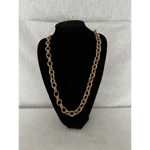 Landau double ring chunky chain necklace, 36" length - Picture 1 of 6